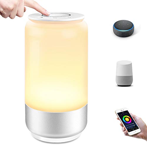 Lámpara de mesilla de noche Lepro Touch Dimmable Smart, lámpara de mesa LED WiFi con función de temporización, luz nocturna 2000K-6000K RGB blanco cálido, hasta 16 millones de colores, compatible con Alexa, Google Home