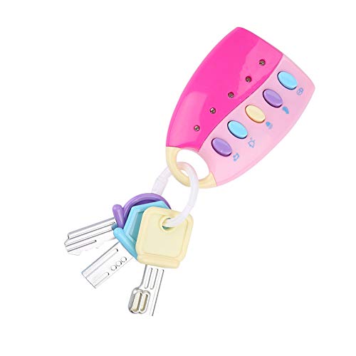 Baby Key Car Key Juguetes educativos, Toy Key con sonido y luz para bebés y niños pequeños Juguetes educativos (Rosa)