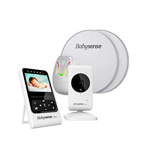 BABYSENSE SET V24R vigilabebés con sensores y cámara: vigilabebés con vídeo Babysene + monitorización del movimiento y la respiración.  Juego completo para monitorear a su hijo
