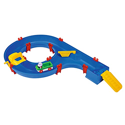 AquaPlay - AmphieSet - Tobogán de agua de 88x50x13 cm, modelo de nivel de entrada ideal, que incluye 1x figura de juguete Wilma (Hippo) y 1x vehículo anfibio, para niños a partir de 3 años
