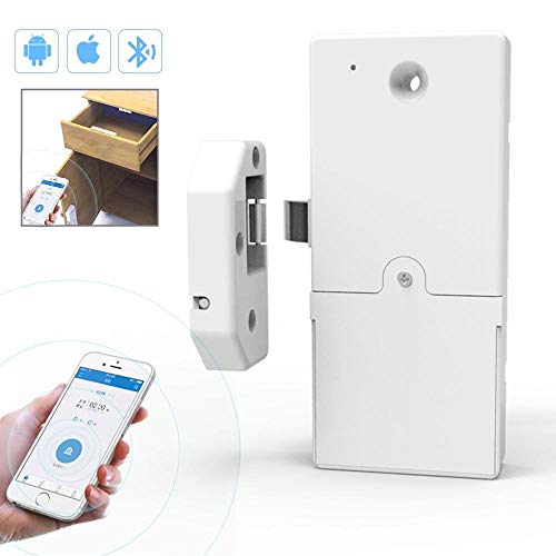KOBWA Cerradura de gabinete sin llave Inteligente, inalámbrica Bluetooth Invisible Protección contra robos Seguridad para bebés Cerradura y liberación de acceso remoto, control a través de IOS / Android Smart Home
