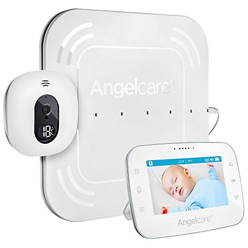 Angelcare A0315-DE0-A1001 vigilabebés con monitorización de vídeo y movimiento AC315-D / pantalla de 4,3 '/ alfombrilla de sensor con cable, blanco