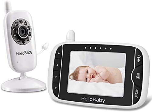 Monitor de video para bebés con cámara y audio, que mantiene la habitación del bebé con visión nocturna, función de consulta, temperatura ambiente, canciones de cuna, alcance de 960 pies / 292.6 metros y batería de larga duración