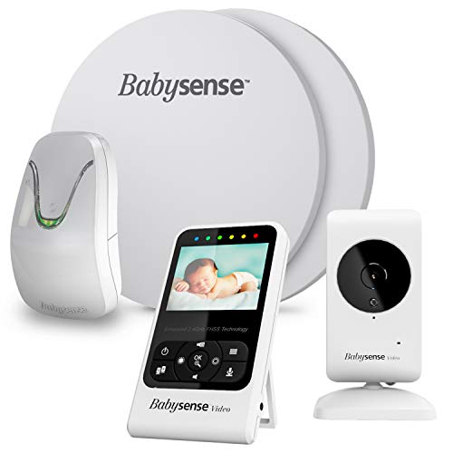 Monitor de vídeo y movimiento respiratorio para bebés BabySense - Modelos: 7 + V24R - Paquete de paquete - 2 en 1