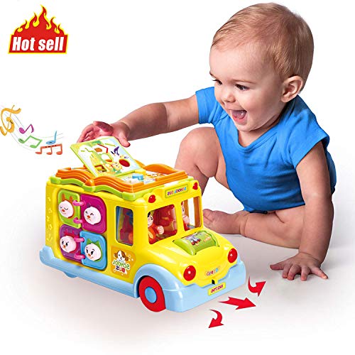 Juguetes ACTRINIC para bebés, autobús intelectual educativo, varios sonidos de animales / música / movimiento omnidireccional / los mejores juguetes de regalo para niñas de más de 12 meses
