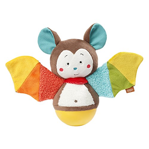 Fehn 067668 Stand up bat - Divertido juguete para agarrar, sentir y empujar - Para bebés y niños pequeños a partir de 0 meses - Tamaño: 20 cm