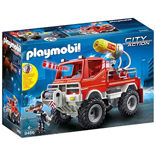Playmobil City Action 9466 camión de bomberos con efectos de luz y sonido, 4+ años