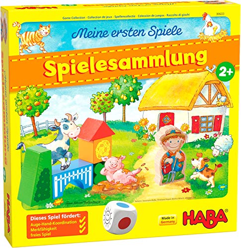 HABA 304223 - Mis primeros juegos - colección de juegos, 10 primeros juegos en la granja para 1-3 niños a partir de 2 años