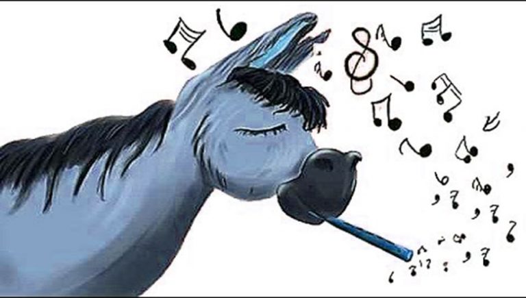dibujo de burro flautista