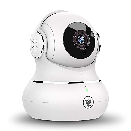 Cámara de vigilancia, cámara IP Littlelf WLAN Cámara WiFi HD 1080P con monitor de bebé giratorio 360 °, audio bidireccional, detección de movimiento, visión nocturna con Alexa, blanco